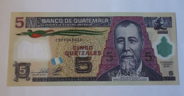 GUATEMALA  - 5 QUETZALES - (2010-20132) - P 122 - UNC -POLYMER -  BANKNOTES - PAPER MONEY - CARTAMONETA - - Guatemala