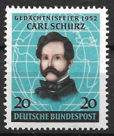 Bund 1952: Mi. 155 ** Carl Schurz 100 Jahre In Amerika (25.-) - Ungebraucht