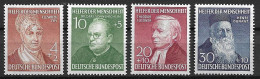 Bund 1952: Mi. 156- 159 ** Wohlfahrt "Helfer Der Menschheit" (130.-) Mit Motiv Henri Dunant Rotes Kreuz - Ungebraucht