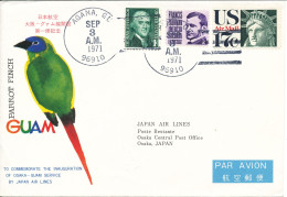 USA First Flight Cover By JAPAN AIRLINES Guam - Osaka Agana 3-9-1971 - Lettres & Documents