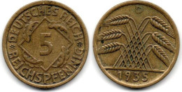 MA 31735 / Allemagne - Deutschland - Germany 5 Reichspfennig 1935 D TTB - 5 Reichspfennig