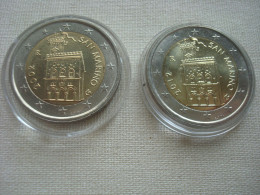 2  € X 2  2002 & 2012 Saint- Marin Avec Des Coeurs Différents - Saint-Marin