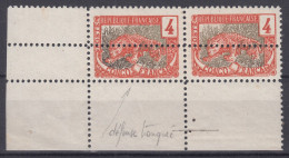 CONGO N° 29 CORNE TRONQUEE & PIQUAGE A CHEVAL PAIRE NEUVE** GOMME SANS CHARNIERE - Unused Stamps