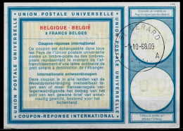 St. GERARD 01.10.68   BELGIQUE BELGIE BELGIUM  Vi19  8 FRANCS BELGES Int. Reply Coupon Reponse Antwortschein IAS IRC - International Reply Coupons