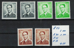 BAUDOUIN ROULEAUX ** / MNH R27 2 Nuances + R30 2 Nuances + R32 + R33   à   0,79 - Unused Stamps