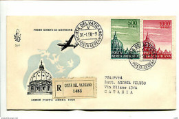Vaticano FDC Venetia 1958 P.A. Cupola II  Viaggiata Racc. Per L'Italia - FDC