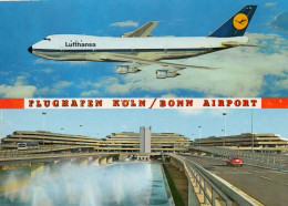 Flughafen KÖLN-BONN - 2-Bild-Karte Mit Lufthansa Boeing 747 - Vliegvelden