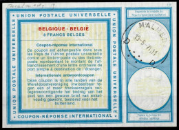 MALMEDY 13.05.71   BELGIQUE BELGIE BELGIUM  Vi19  8 FRANCS BELGES Int. Reply Coupon Reponse Antwortschein IAS IRC - Buoni Risposta Internazionali (Coupon)