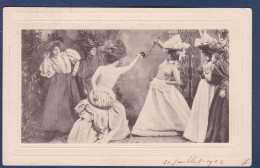 CPA Escrime Femme Woman Seins Nus Nude Circulé - Fencing