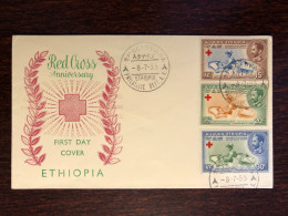 ETHIOPIA FDC COVER 1955 YEAR RED CROSS HEALTH MEDICINE STAMPS - Ethiopie