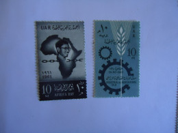 EGYPT UAR   2 MNH   STAMPS ANNIVERSARIES - Autres & Non Classés