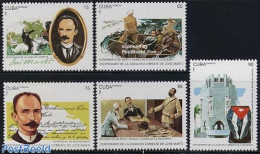 Cuba 1995 Jose Marti 5v, Mint NH, Nature - Transport - Horses - Ships And Boats - Art - Handwriting And Autographs - Unused Stamps