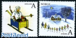 Norway 2010 Europa 2v, Mint NH, History - Religion - Europa Hang-on Issues - Christmas - Art - Children's Books Illust.. - Unused Stamps