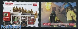 Norway 2011 150 Years Fire Brigades 2v, Mint NH, Transport - Automobiles - Fire Fighters & Prevention - Nuevos