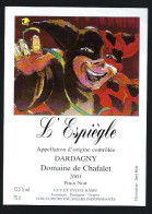 Etiquette Vin Pinot Noir Domaine De Chafalet 2001  L'Espiègle  Guy Et Sylvie Ramu  Illustration Jerry Koh - Rotwein