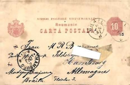 Romania & Carta Postala, Braila A Hamburg Germany 1893 (68688) - Lettres & Documents