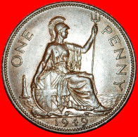 * MISTRESS OF SEAS: UNITED KINGDOM GREAT BRITAIN  PENNY 1949! GEORGE VI (1937-1952) UNCOMMON · LOW START ·  NO RESERVE! - D. 1 Penny