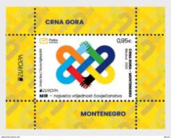 Montenegro, 2023, EUROPA Stamp - Peace - The Highest Value Of Humanity, Block (MNH) - 2023