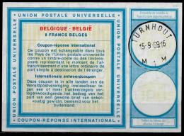 TURNHOUT 15.09.69   BELGIQUE BELGIE BELGIUM  Vi19  8 FRANCS BELGES Int. Reply Coupon Reponse Antwortschein IAS IRC - Coupons-réponse Internationaux