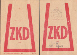 Beutelfahne Vom ZKD Erfurt  6, LPA  31.12.58 - Covers & Documents