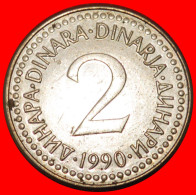 * COMMUNIST STAR (1990-1992): YUGOSLAVIA  2 DINARS 1990 MINT LUSTRE! · LOW START ·  NO RESERVE! - Jugoslavia