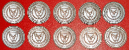 * GREAT BRITAIN: CYPRUS  5 MILS COMPLETE SET 10 COINS 1963-1980 SHIP! · LOW START ·  NO RESERVE! - Cyprus