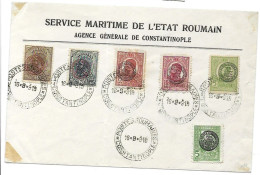 Romanian Agency In Constantinople Envelope With Complete Set 1919 - Levant (Turkey)