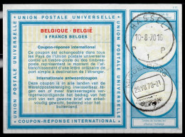 HASSELT 10.08.70  BELGIQUE BELGIE BELGIUM  Vi19  8 FRANCS BELGES Int Reply Coupon Reponse Antwortschein IAS IRC Redeemed - Internationale Antwoordcoupons