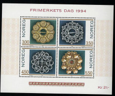 1994 Silver Michel NO BL21 Stamp Number NO 1069 Yvert Et Tellier NO BF21 Stanley Gibbons NO MS1194 Xx MNH - Blokken & Velletjes