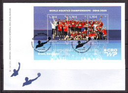 CROATIA 2024 CROATIA-WATER POLO WORLD CHAMPION Barracudas, Way To Go  FDC - Kroatië