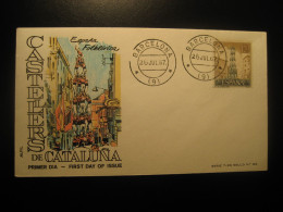 CASTELLERS Barcelona 1967 FDC Cancel Cover SPAIN - Sonstige & Ohne Zuordnung