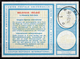 HALLE 20.03.70   BELGIQUE BELGIE BELGIUM  Vi19  8 FRANCS BELGES Int. Reply Coupon Reponse Antwortschein IAS IRC - Buoni Risposta Internazionali (Coupon)