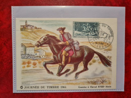 Carte Maxi 1964  FDC Strasbourg Journee Du Timbre  Courrier A Cheval - Otros & Sin Clasificación