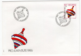 SWITZERLAND, PRO JUVENTUTE 1986, FDC, MICHEL No. 1331-1334 Doll, Teddy Bear - Children's Toys - Other & Unclassified