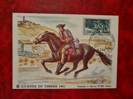 Carte Maxi 1964  FDC MAUBEGE  Journée Du Timbre  Courrier A Cheval - Otros & Sin Clasificación