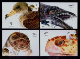 Mc1112 MADEIRA Fishes Faune Maritime Turtles Amphibians Cagarra Birds Black Fish Portugal Set -4 - Tortues