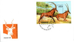 SAHARA Occ. R.A.S.D., FDC, Sable Antelope    /    Lettre De Première Jour, L'antilope - Selvaggina