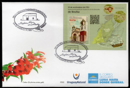 URUGUAY 2023 (Churchs, Ships, Fortifications, Architecture, Military, Christianism, Saint Michael, Saint Teresa) - 1 FDC - Sonstige & Ohne Zuordnung