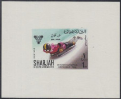 Sharjah Khor Fakkan Mi.Nr. 156Sb Olympia 1968 Grenoble, Rennrodeln Skeleton? (1) - Schardscha