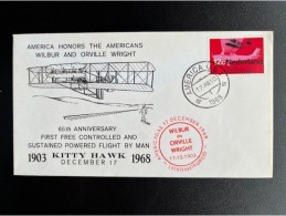 NETHERLANDS 1968 65TH ANNIVERSARY KITTY HAWK AMERICA (LB) 17-12-1968 NEDERLAND - Covers & Documents