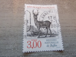 Histoire Naturelle De Buffon - Le Cerf - 3f. - Yt 2540 -  Rouge Et Noir - Oblitéré - Année 1988 - - Gibier