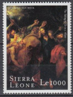 Sierra Leone Mi.Nr. 3454 400.Geb. Van Dyck, Gemälde Ergreifung Christi (1000) - Sierra Leone (1961-...)