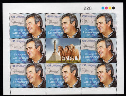 URUGUAY 2023 (Lawyer, Politician, Jorge Larrañaga, Flag, National Party, Right-wing, Horse, Monument, Plateau) - 1 SHEET - Denkmäler