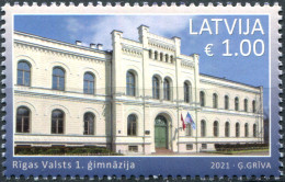 LATVIA - 2021 - STAMP MNH ** - Riga State Gymnasium Number 1 - Lettland