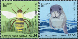 CYPRUS - 2021 - SET OF 2 STAMPS MNH ** - EUROPA. Endangered Species - Neufs