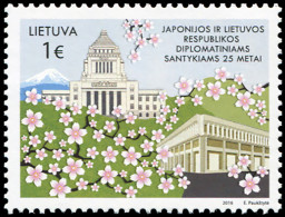 LITHUANIA - 2016 - STAMP MNH ** - Diplomatic Relations With Japan - Lithuania