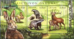 LITHUANIA - 2017 - SOUVENIR SHEET MNH ** - Endemic Animals - Lithuania