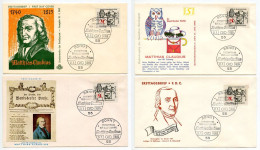 Germany, West 1965 4 FDCs Scott 917 Matthias Claudius, Illustrations From Wandbecker Bothe - 1961-1970