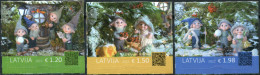 LATVIA - 2022 - SET OF 3 STAMPS MNH ** - Christmas. Gnome Figurines - Letonia