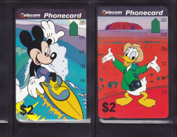 Australia 2 Phonecards Anritsu - - - Disney Mickey And Donald - Australie